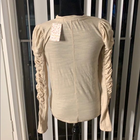 Free People Natasha Puffed Shoulder Ruched… - Picture 4 of 12